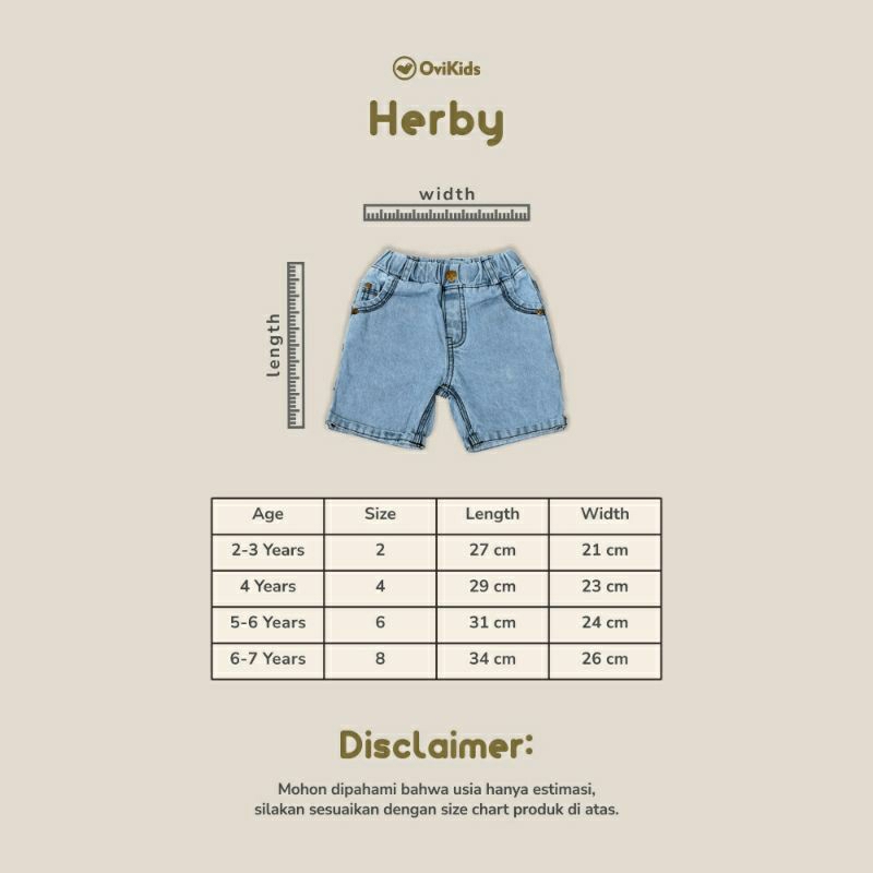 OVIKIDS-COMFY-JEANS-DARBY  Celana Pendek Anak Laki-Laki (2-6/7 Tahun)