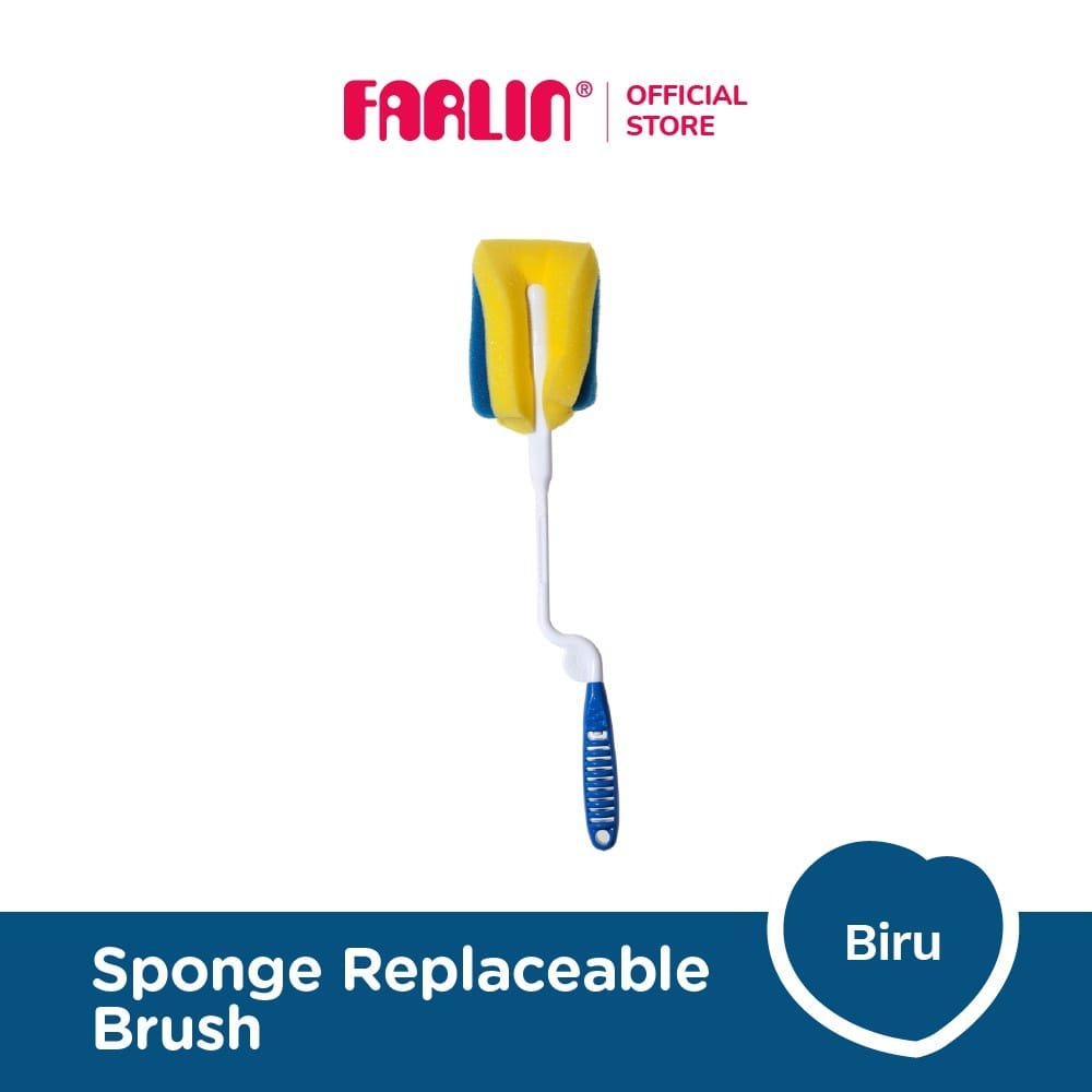 Farlin Spoge Replaceable Brush &amp; Circular - Sponge Pembersih Botol