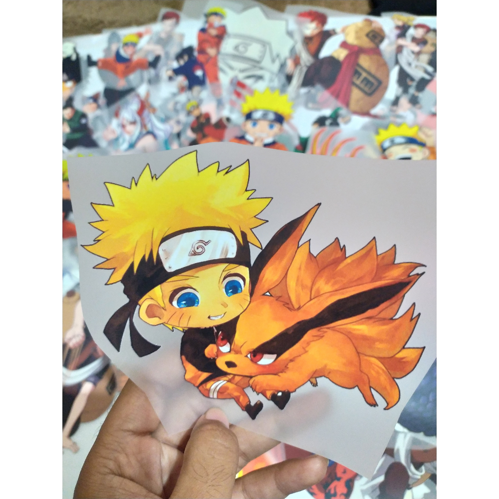 STIKER SABLON SETRIKA KAOS DTF GAMBAR SERIAL FILM NARUTO UZUMAKI UNTUK KAOS TOTEBAG TOPI
