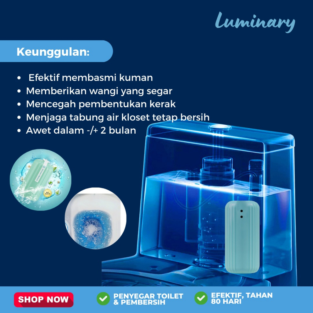 Pembersih Penyegar Kloset Toilet Automatic Cleaner Pembersih WC Tahan 80hari / Pengharum Toilet