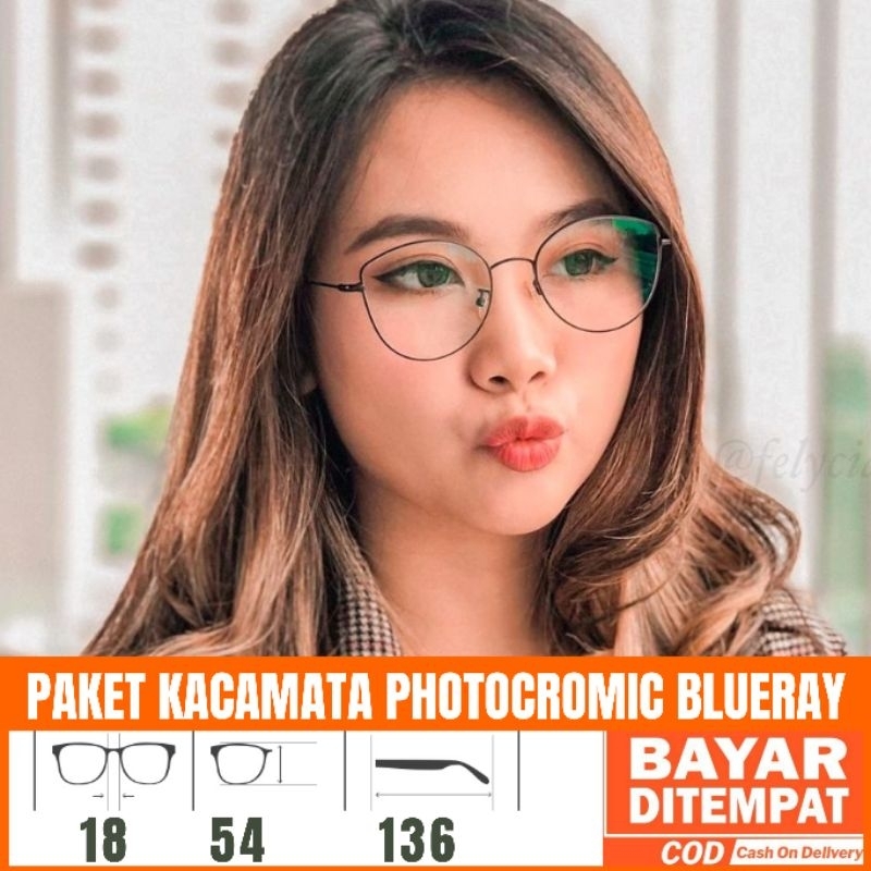 Frame Kacamata F730, Gratis Lensa Photocromik, Gratis Lensa Blueray, Kacamata Antiradiasi