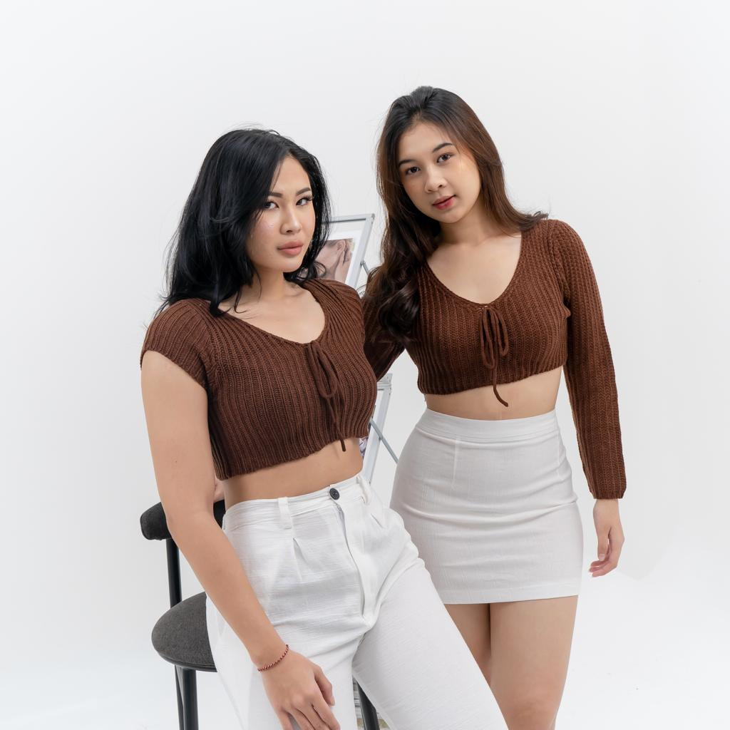 CIKKA TOP / Lengan Panjang / Lengan Pendek / Top Rajut