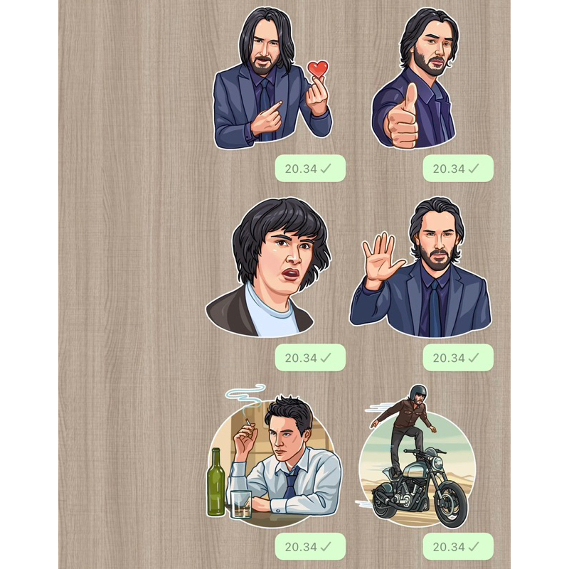 

PAKET STIKER WHATSAPP KEANUREEVES ( NON GERAK )