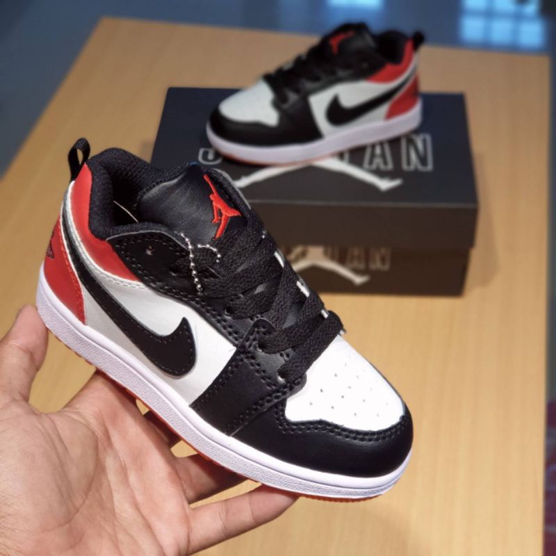 SEPATU ANAK JORDAN LOW PREMIUM QUALITY SEPATU JORDAN ANAK BLACK TOE