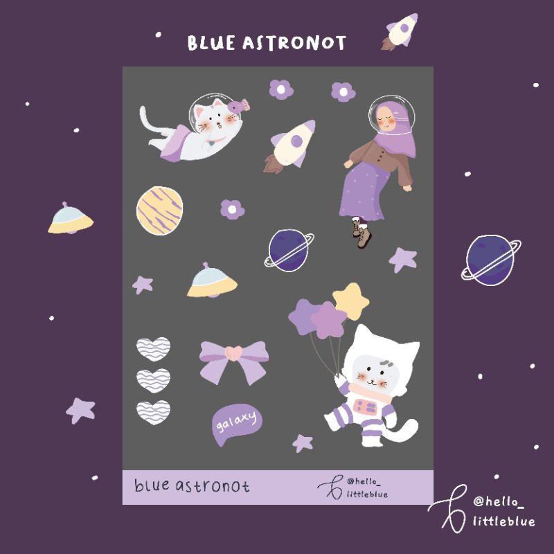 

sticker astronot/sticker kiss cut/sticker jurnal