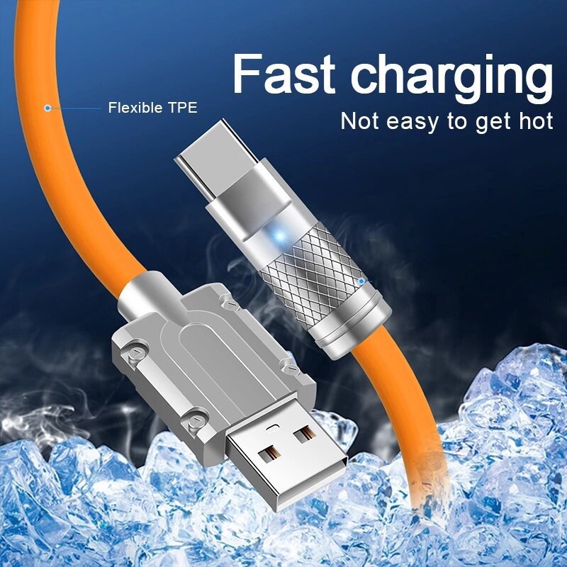 Kabel Data Metal Fast Charging 120W Micro usb Type-C Cable