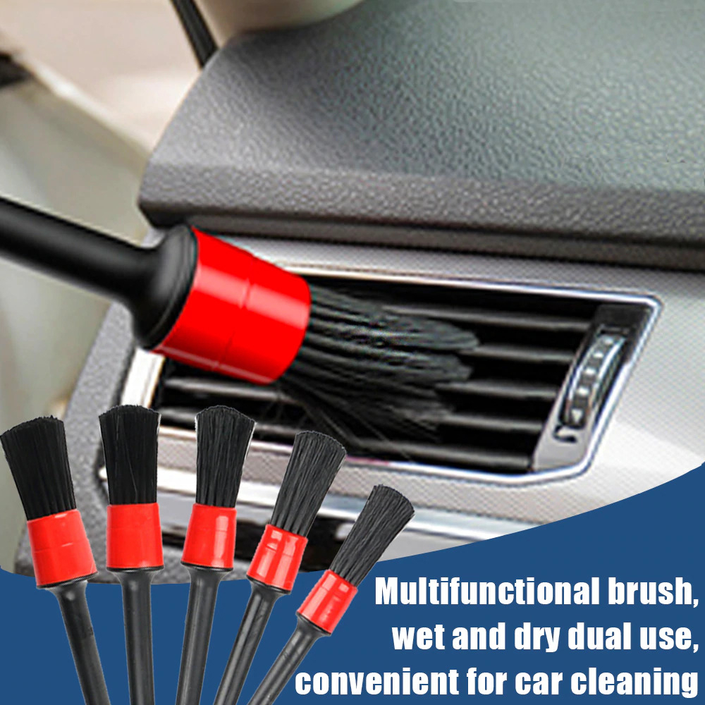 VODOOL Sikat Pembersih Interior Mobil Duster Brush 5 PCS - Q129 - Black