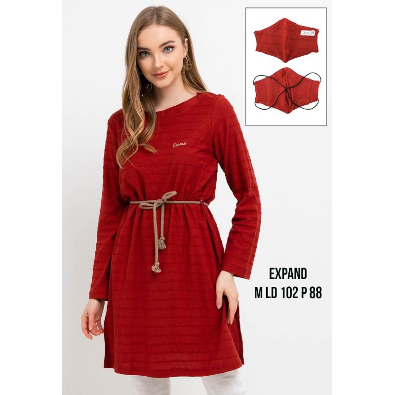 Blus Tunik Wanita Remaja Dewasa Plus Sabuk Masker Expand