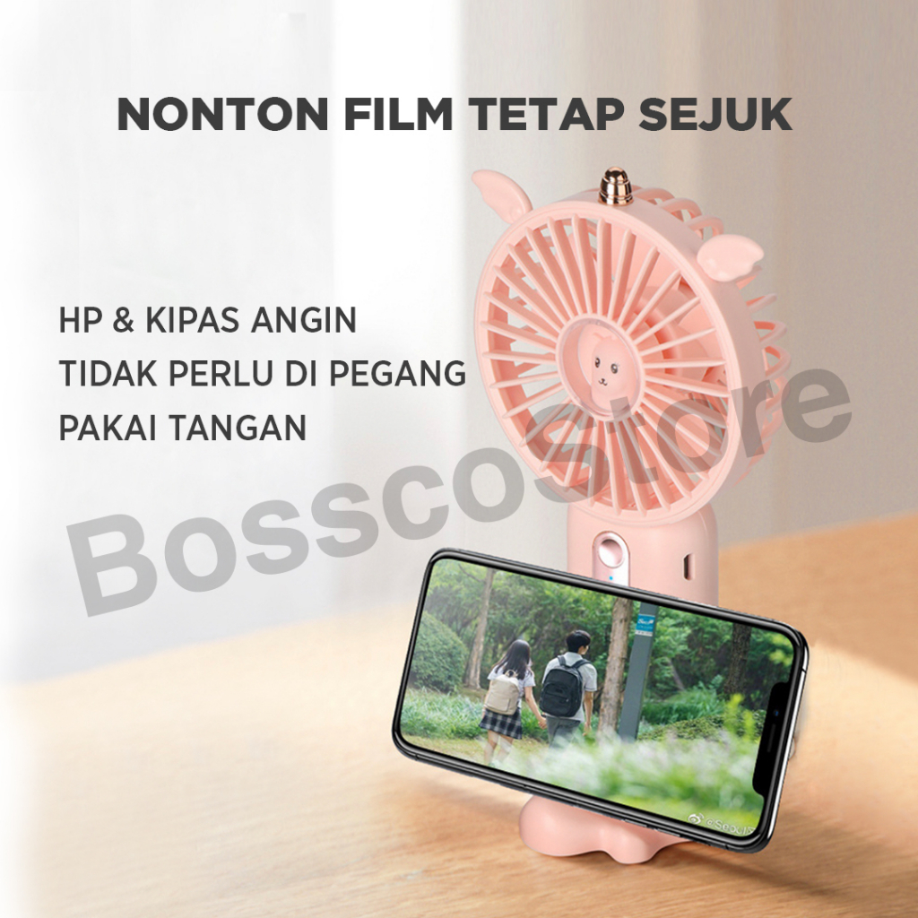 Kipas Angin Kecil Portable 2400 mAh Rechargeable 3-Speed Mini Fan portable kipas angin mini kipas angin genggam kipas angin meja baterai besar tahan lama kipas angin kecil premium kipas angin mini lucu kipas angin portable mini kipas angin usb