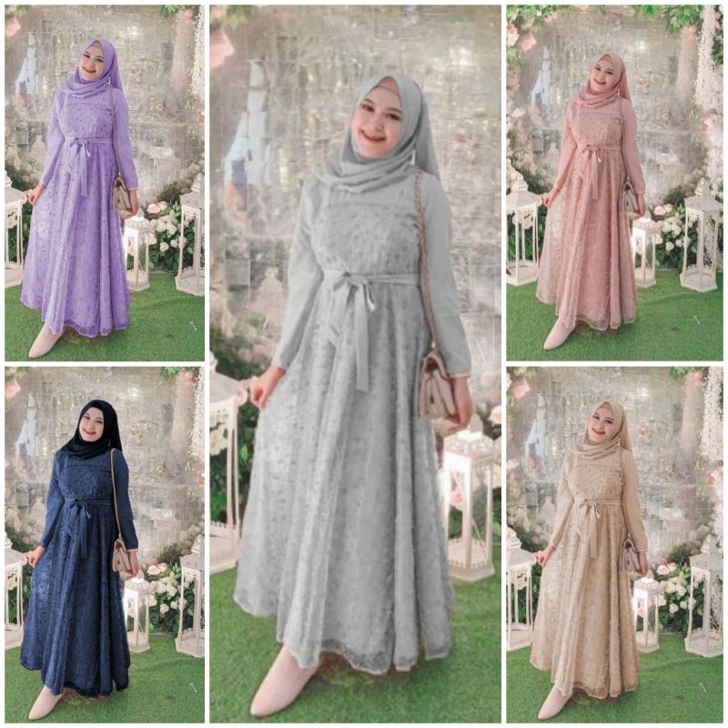 GAMIS PESTA SIZE M,L,XL XXL/DRESS WANITA KONDANGAN/GAMIS WANITA KEKINIAN/GAUN PESTA MUSLIMAH