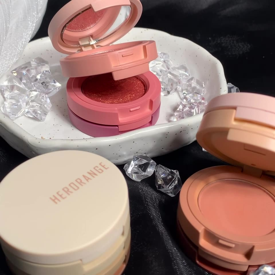 HERORANGE Eyeshadow Compact Korean 3in1 Eyeshadow palette 3 Warna Glitter Colour Pigmented