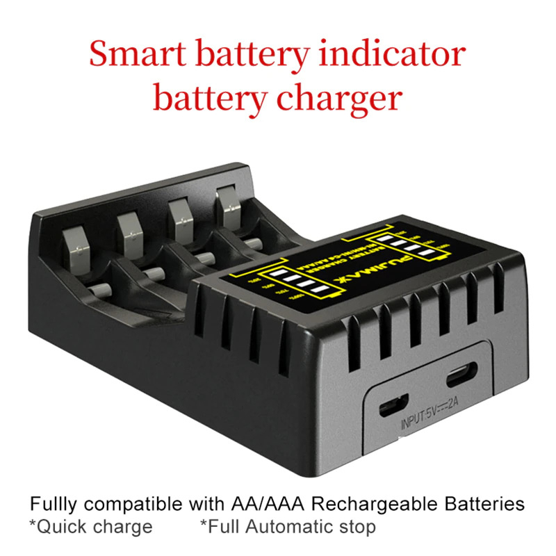 Charger Baterai 4 Slot for AAA AA - PJ-N4008 - Black