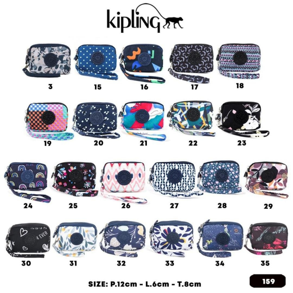 Dompet Koin Kipling 3 Rest Motif / Dompet Kecil 3 Res / Dompet Kartu Import RANDOM