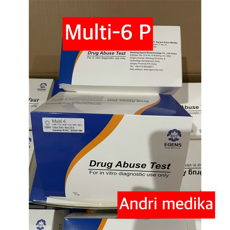 Tes Urin Narkoba-Multi 6 Parameter Egens Isi 25 Tes