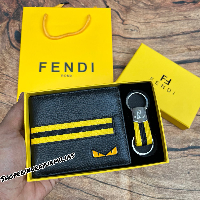 Dompet lipat pria Fendi Kulit asli import premium dompet pria dompet kulit pria dompet lipat pria