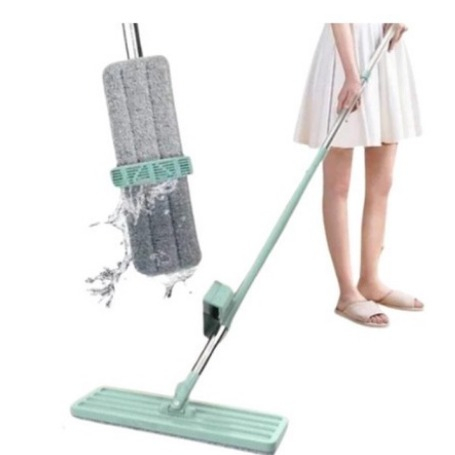 Alat Pel Lantai Tarik Flat Microfiber Mop Peras Tanpa Tangan Ultra Mop Pembersih lantai