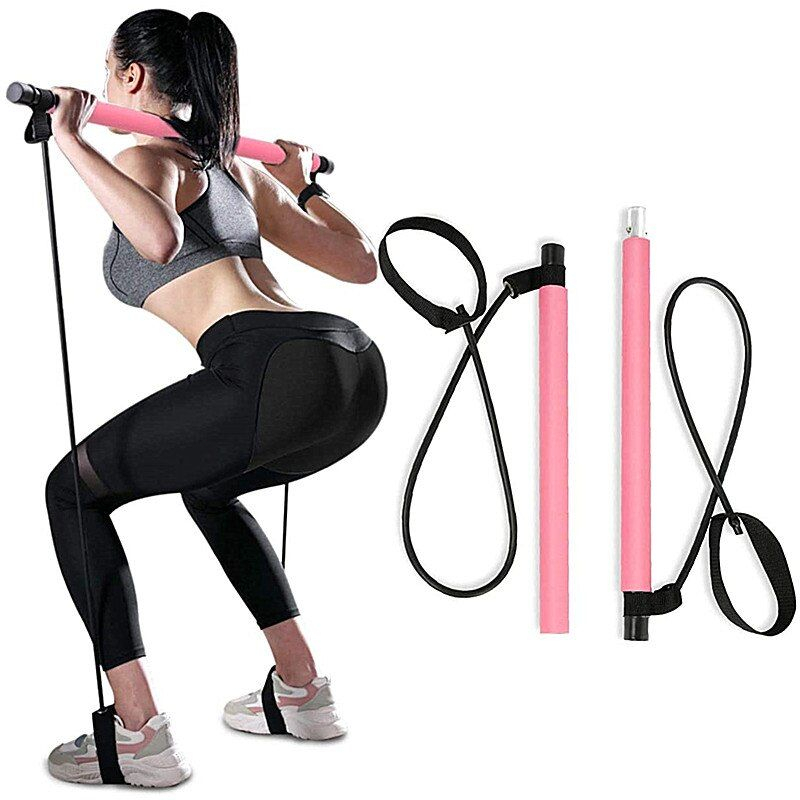 Alat Tali Senam Yoga Portable Pilates Studio Resistance Band Yoga Stick Tali Olahraga Pilates Tube Tongkat Pilates