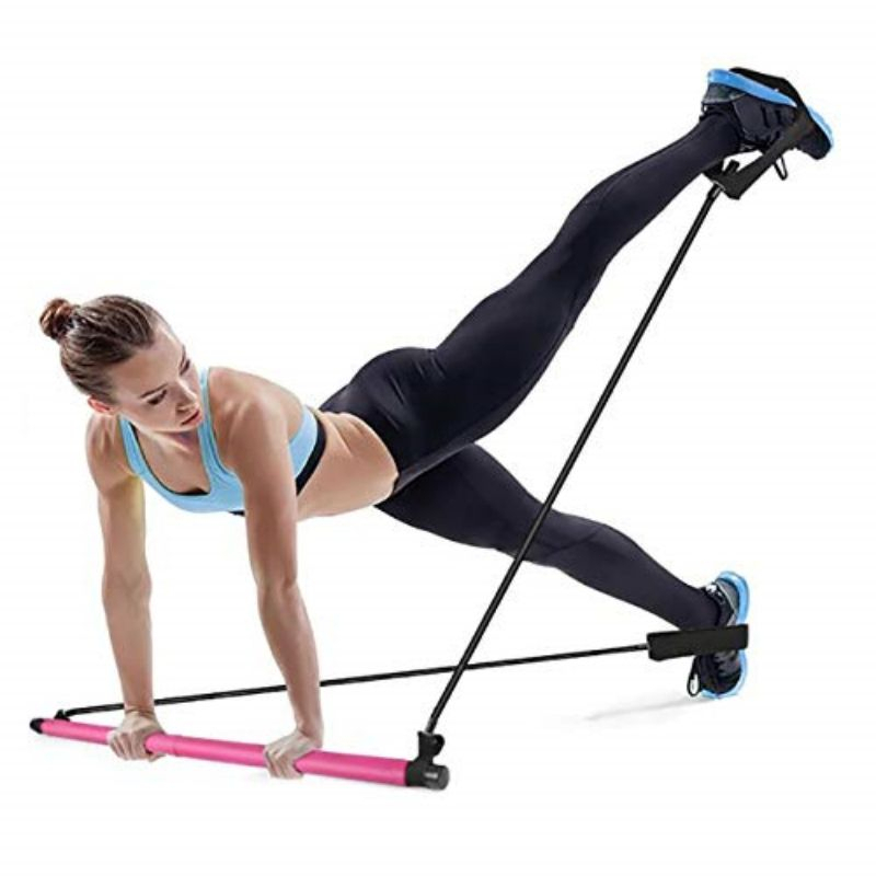 Alat Tali Senam Yoga Portable Pilates Studio Resistance Band Yoga Stick Tali Olahraga Pilates Tube Tongkat Pilates