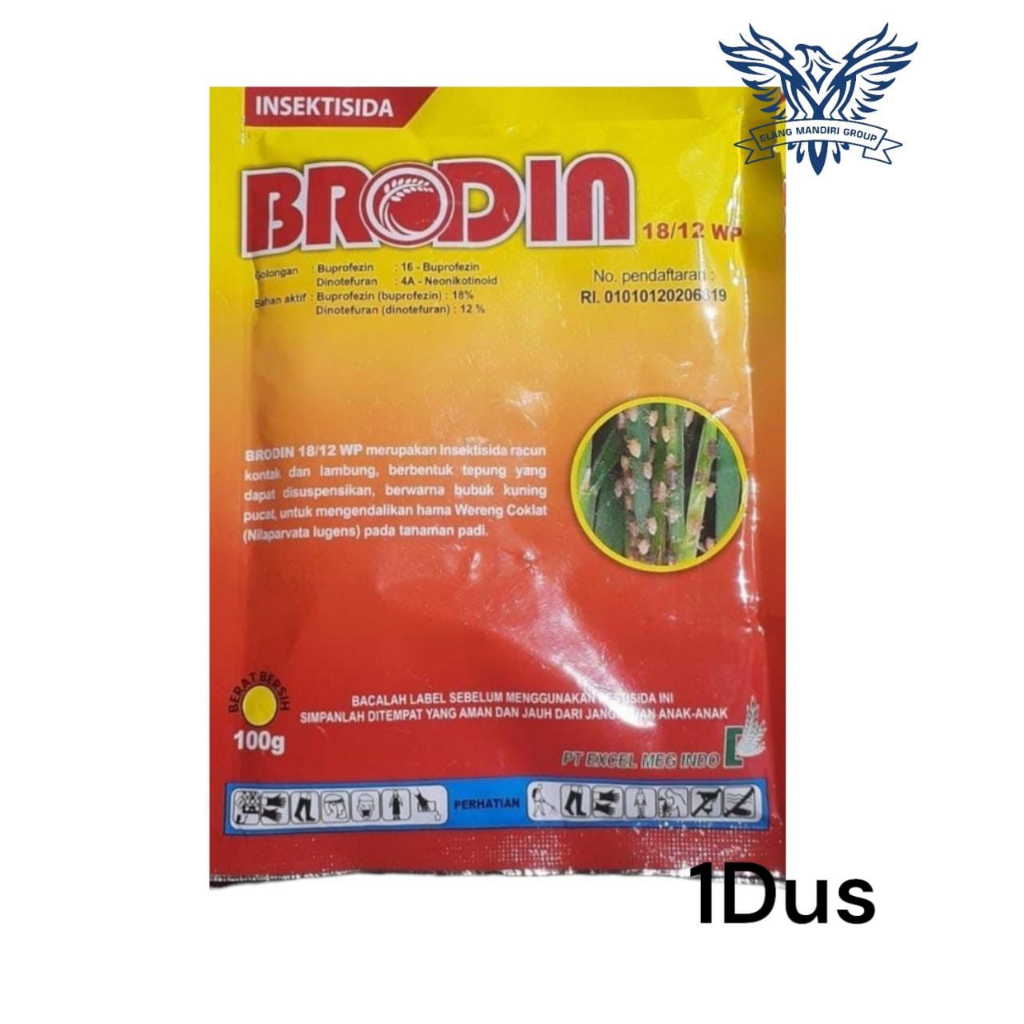 1 Dus Insektisida BRODIN 18/12 WP 100gr X 50pcs  bahan aktif applaud + tenchu dinotefuron 12% + buprofezin 18% Applaud Bolsano 60/10 wp Inztan 400EC