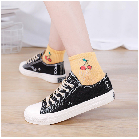 COD Kaos Kaki Motif Buah Kaoskaki Cute Socks ankle Fruit Fashion Korea Import 420