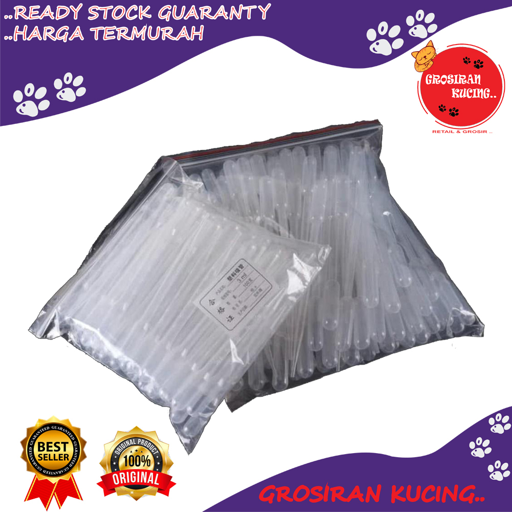 Pipet Transfer Plastik 3mm / 3cc Pipet Tetes Suap Susu Makan Hewan Kucing Anjing