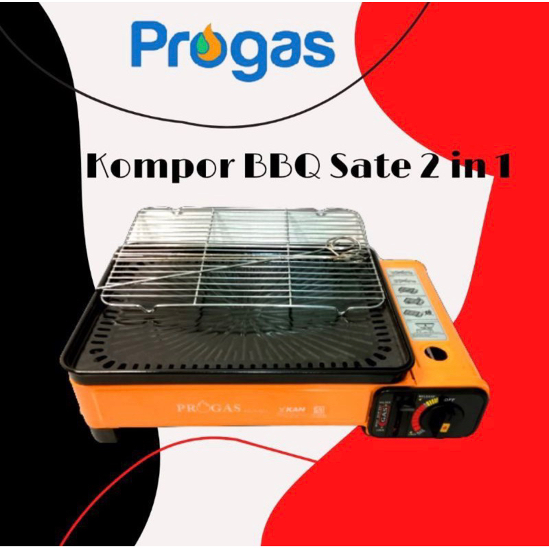 [ Progas ] Kompor Gas Portable Camping Progas Panggang Sate / Barbeque / Mix 2 in 1 - 1 Tungku