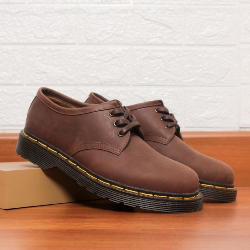 sepatu docmart kulit crazyhorse coklat doff 1461 flavio boston