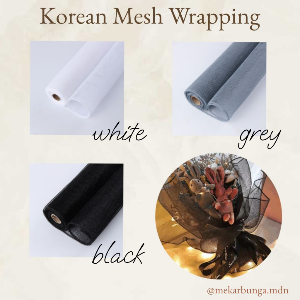 

(FGS) - (1 Lembar) Korean Mesh Floral Flower Wrapping Jaring Jaring Buket Aksesoris Florist Polyester