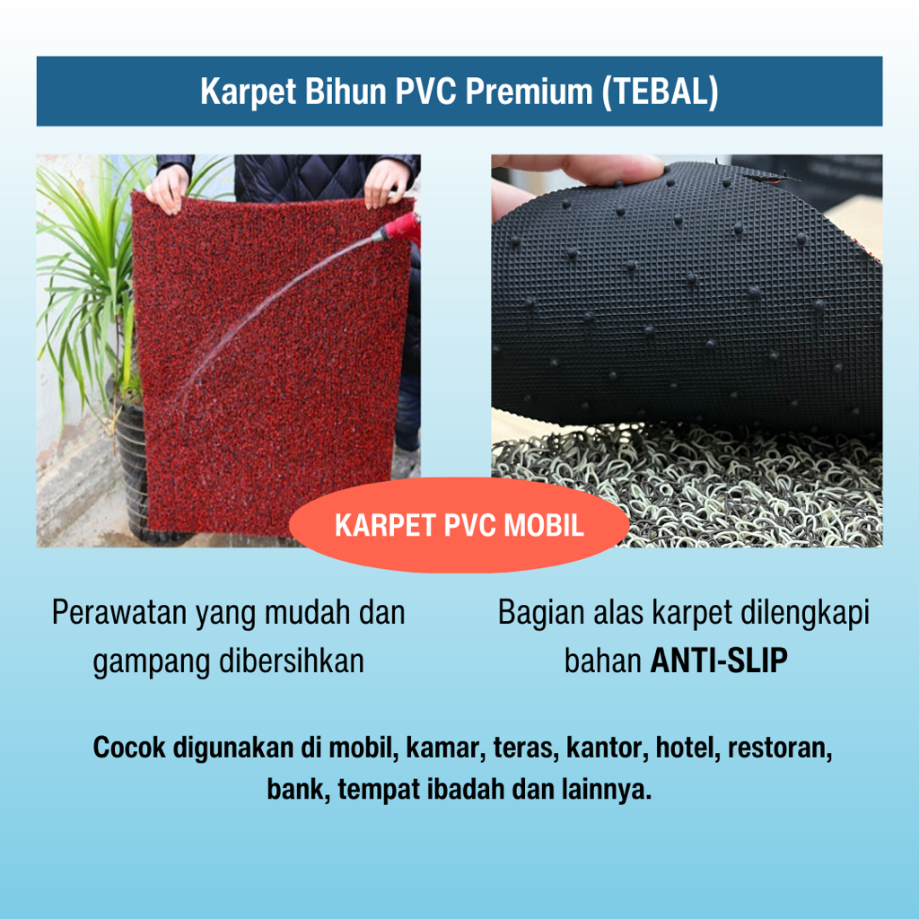 Karpet Keset Mobil Bihun Mie PVC Premium (TEBAL) ( Per Meter )