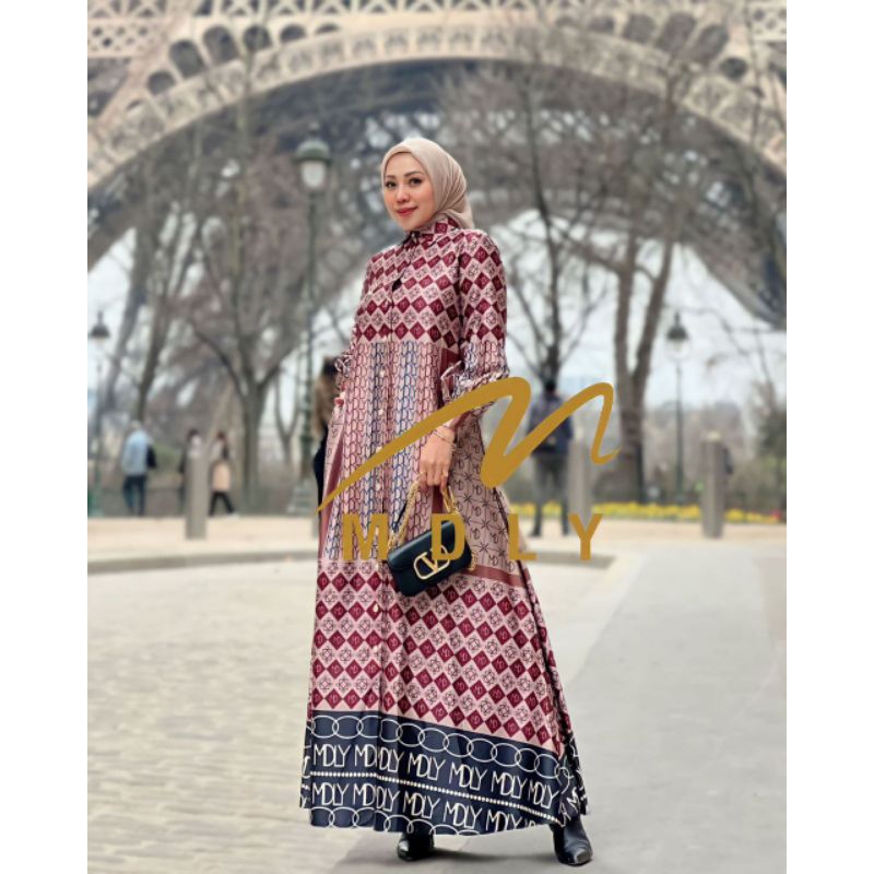 Atasan Marvella Monogram Dress by MDLY Gamis Mewah Pesta Spesial Lebaran