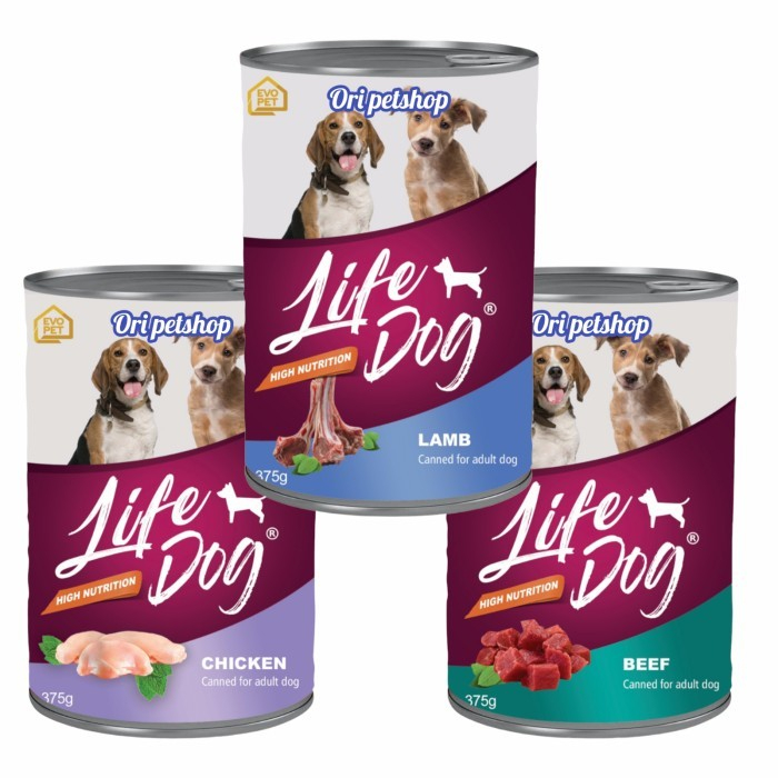 Life Dog Can Lamb Wet Food Makanan Anjing Keleng 375g