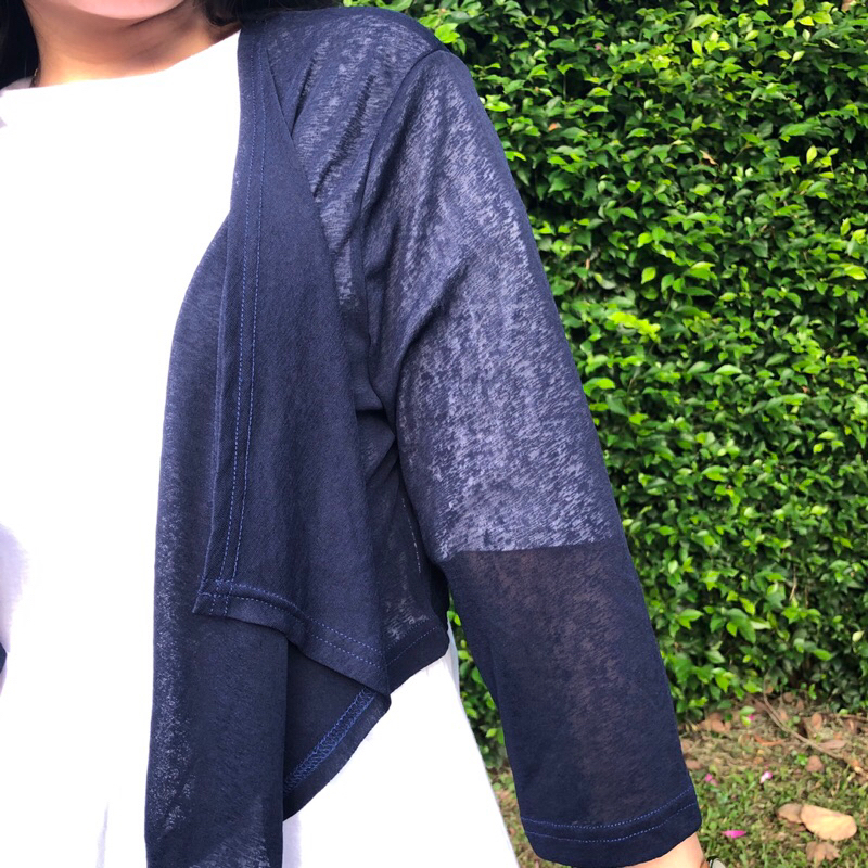 Cardi Pendek Navy - Outer Polos Layer - Cardigan Crop