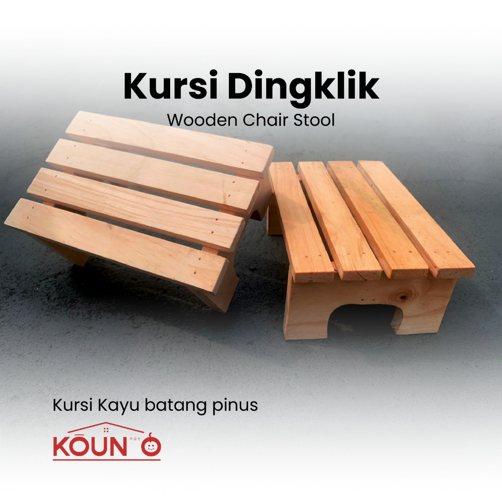 Kursi Duduk Pendek Kayu Pinus Premium Kursi Kayu Jongkok Bangku Dingklik KayuKursi Wc Jongkok