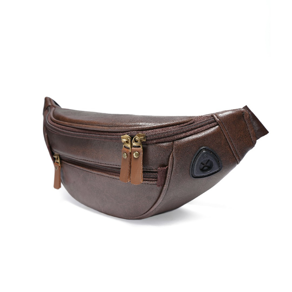 Tas Pinggang Pria Kulit Waistbag Pria Waterproof Premium Tas Pinggang Pria Kecil Simple Tas Selempang Pria Kulit Waistbag Pria Kulit Tas Pinggang Pria Waterproof Keren Tas Selempang Pria Kecil Simpel Anti Air
