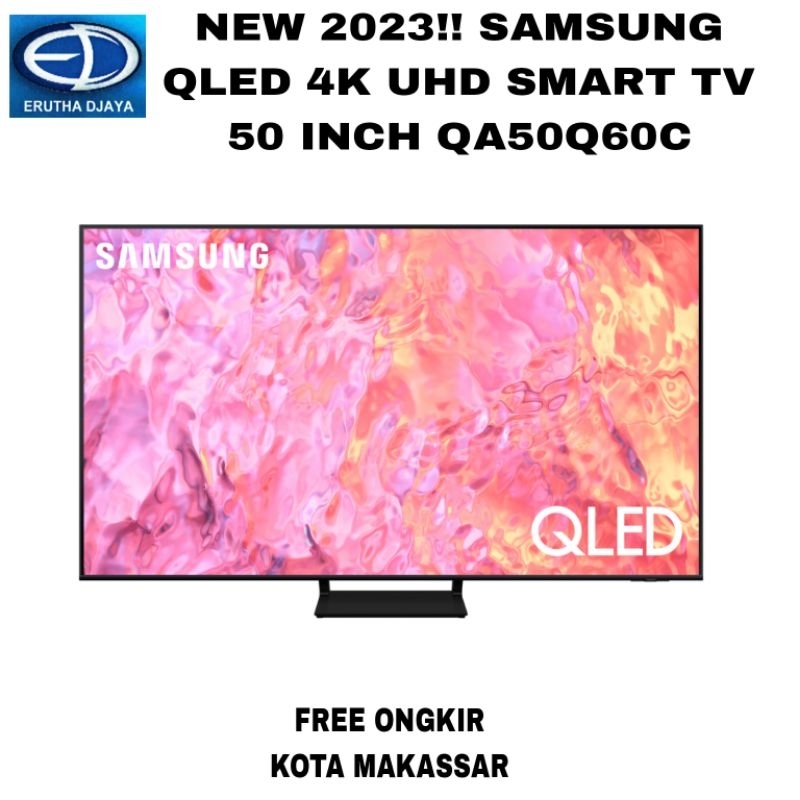baru 2023 samsung qled 4k smart tv uhd 50 inch qa50q60c