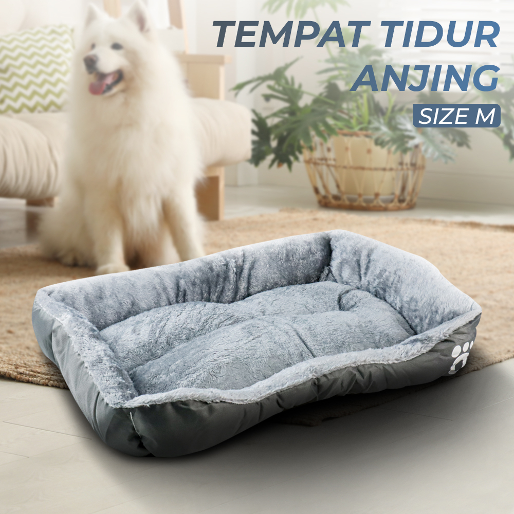 Kasur Tempat Tidur Anjing Soft Warm Dog Bed Size M - OMHZ8GGY Gray