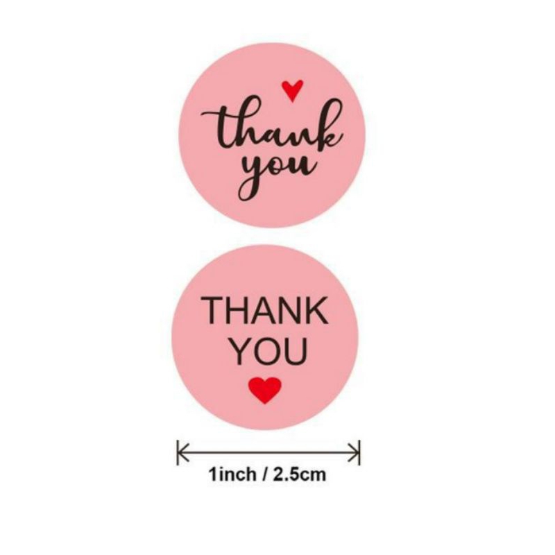 

(TOKOUNIKMEDAN) 30 lembar label Stiker thank you warna / stiker kemasan