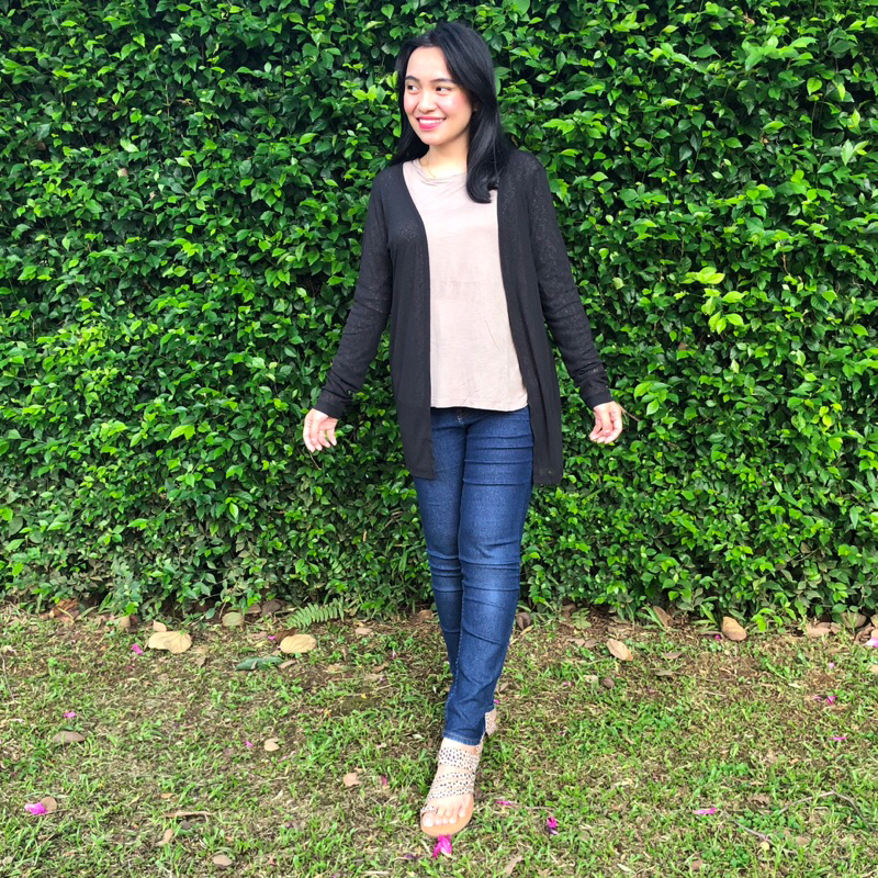 Cardi Polos Gelap - Cardigan Hitam - Outer Lengan Panjang