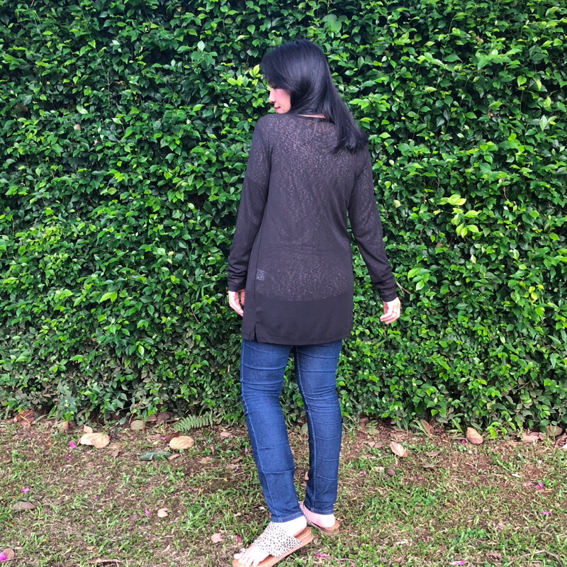 Cardi Polos Gelap - Cardigan Hitam - Outer Lengan Panjang