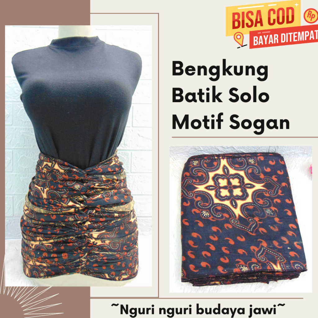Bengkung Santung Belly Binding Batik Sogan Cokelat