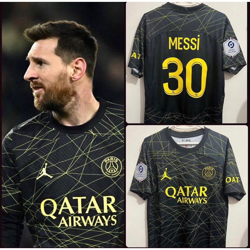 jersey psg 4rd black namset messi+patch
