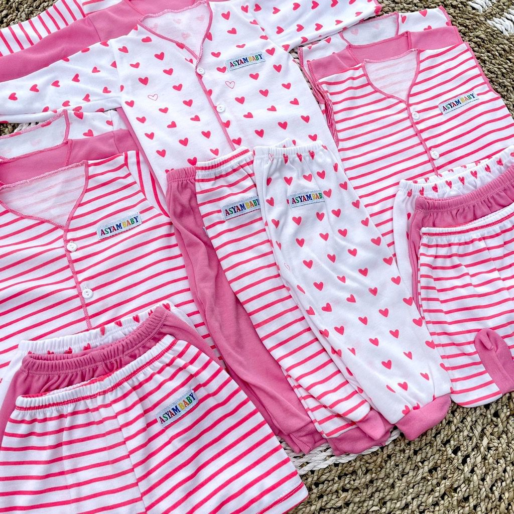 18 PCS Baju Bayi Celana Bayi Setelan Bayi Perempuan Baju Bayi Perempuan PINK Newborn Baju Bayi Baru Lahir Baju Bayi Kekinian DNW BABY