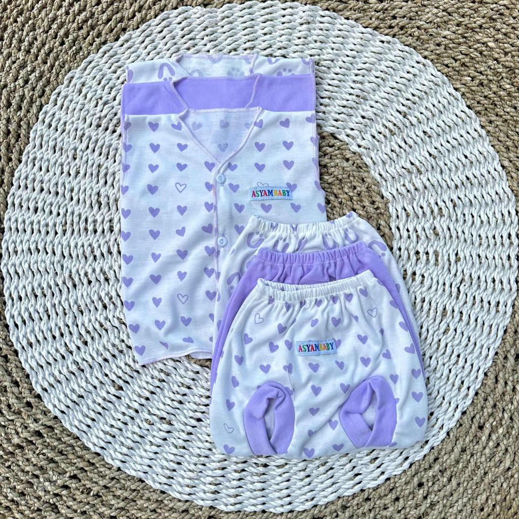 3 PCS Baju Bayi Lengan Kutung + Celana Kutung Bayi Baru Lahir Baju Bayi Setelan Celana Bayi Newborn Hampers Bayi Hadiah Lahiran Bayi DNW BABY