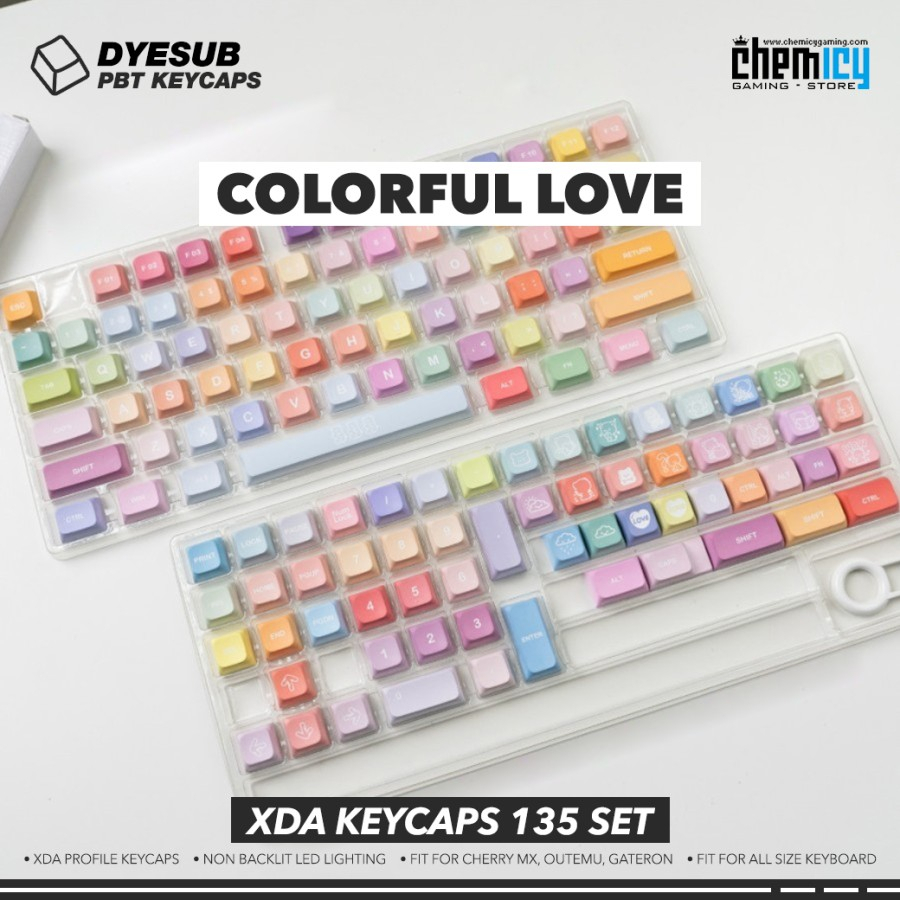 Keycaps Colorful Love PBT Dye-subs 135 Set XDA Profile