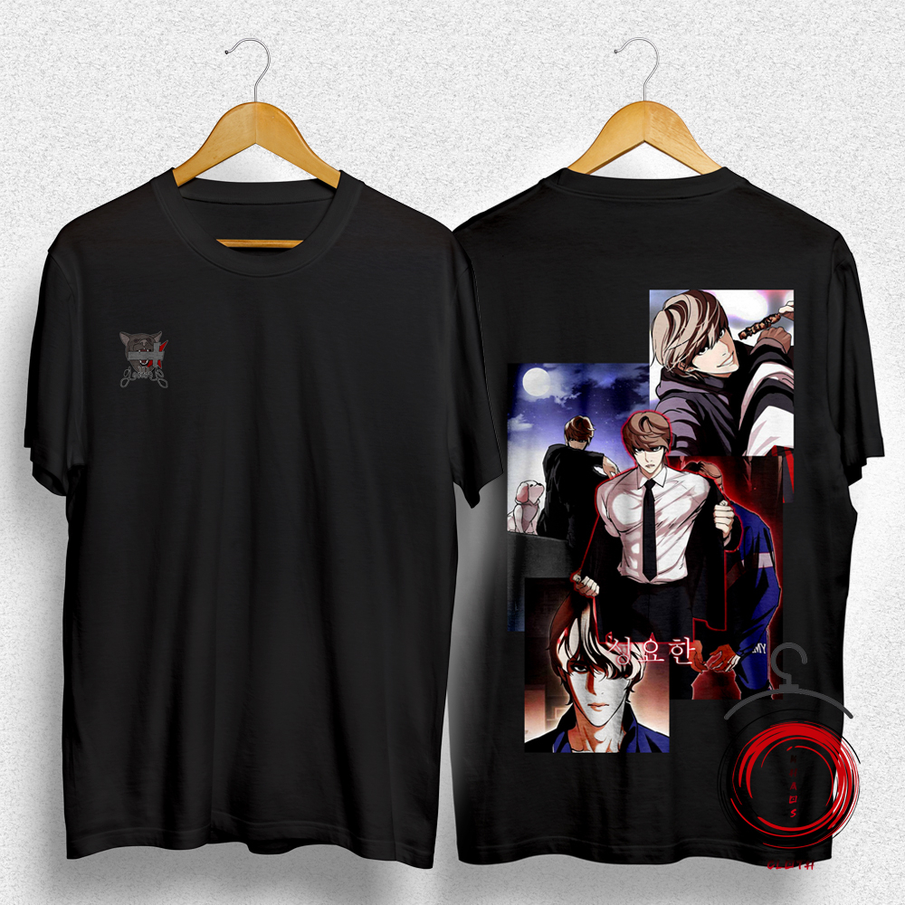 Kaos Seong Yohan 1 Lookism Cotton Combed 30S HITAM  Baju Kaos Lookism Seong Yohan Cotton Combed 30S 
