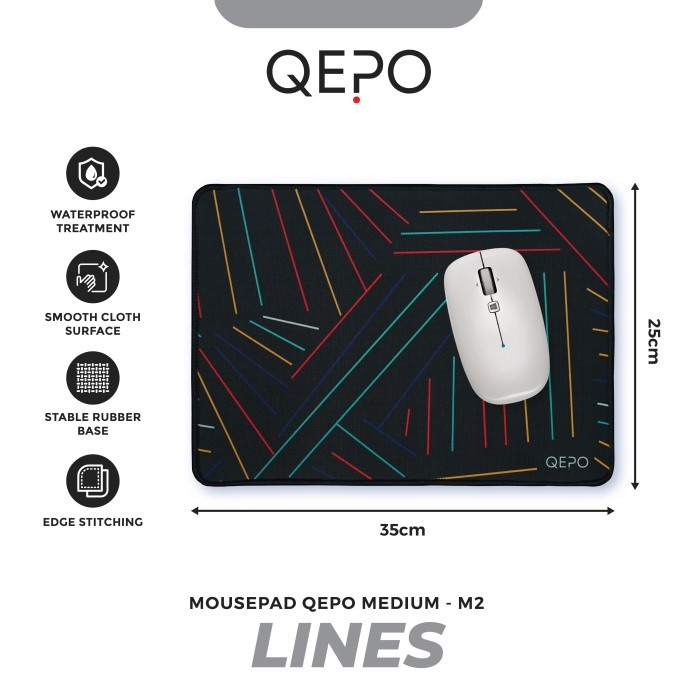 Mousepad gaming qepo rubber medium 35x25 cm Large anti slip type speed smooth M3 M2 M1 - alas mouse pad mat