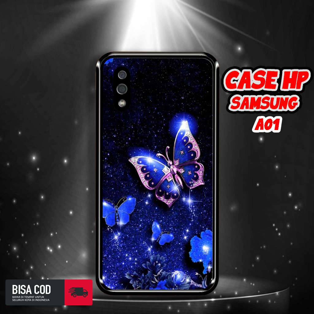 Case Samsung A01 Motif [BUTTERFLY] Casing Samsung A01 TERBARU Hardcase Glossy Kilau 2D Case Hp Samsu