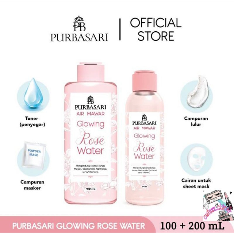 ☃️Cutezz_Ching1☃️Purbasari Glowing Rose Water - 100ML &amp; 200ML