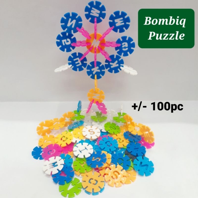 BOMBIQ PUZZLE KEPING 100pc Tazoz Model Pipih Mainan Edukasi