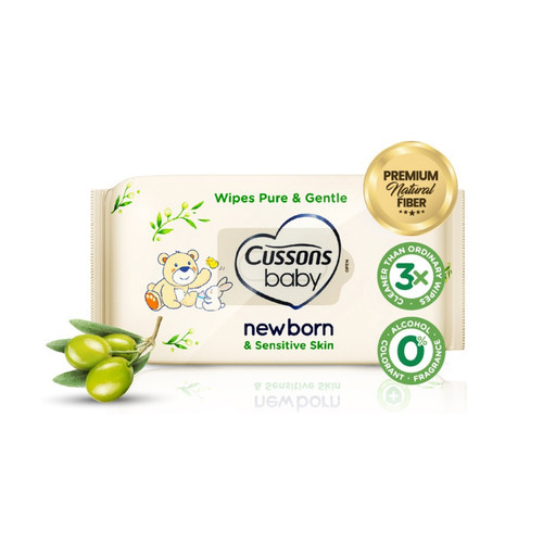 Cussons Baby Wipes Newborn Pure &amp; Gentle - Tisu Basah Bayi 45's